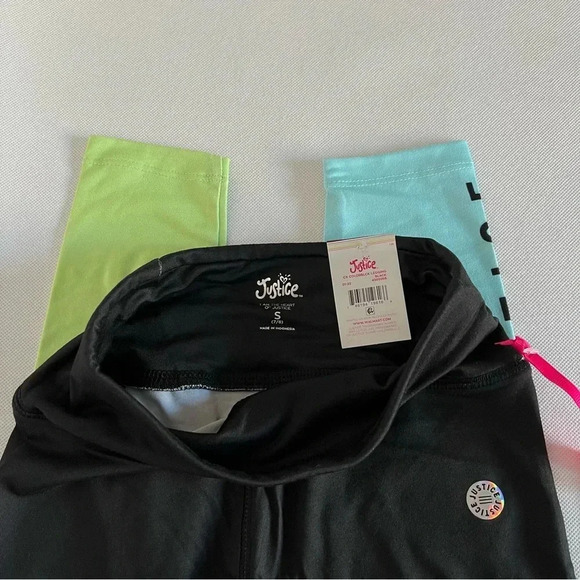 Justice Girls Ankle Collection X Color Blocked Leggings Size Small (7/8) Black - Picture 6 of 12